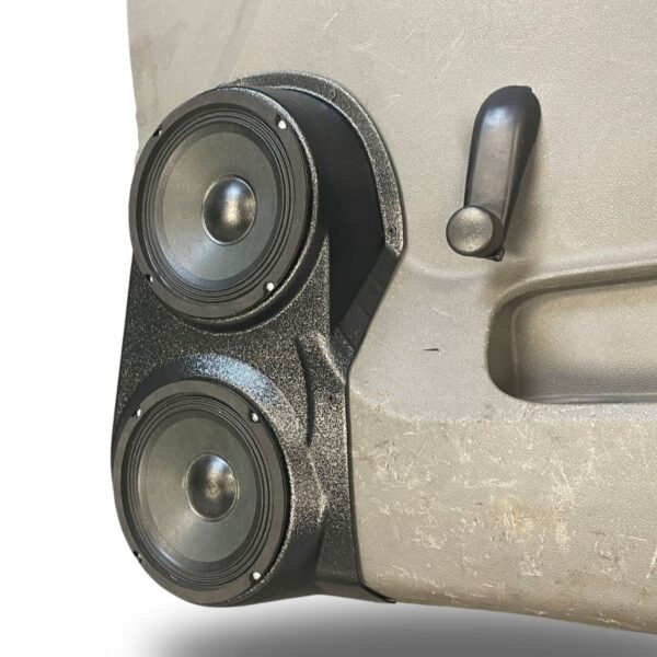 Front Door Custom Speaker Pods for the 2010-2013 Chevrolet Silverado GMC Sierra to hold Dual 6.5 in speakers for car audio installation upgrade