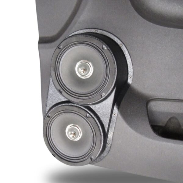 Front Door Custom Speaker Pods for the 2007-2009 Cadillac Escalade Chevrolet Avalanche Tahoe Silverado Suburban GMC Yukon Sierra to hold Dual 6.5 in speakers for car audio installation upgrade