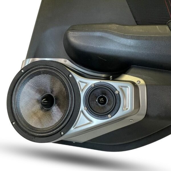 Rear Door Custom Speaker Pods for the 2012-2015 Honda Civic to hold 8.0 in and 3.5 in speakers for car audio installation upgrade
