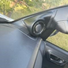 A-Pillar Custom Speaker Pods for the 2016-2023 Toyota Tacoma to hold 3.5 in speakers for car audio installation upgrade