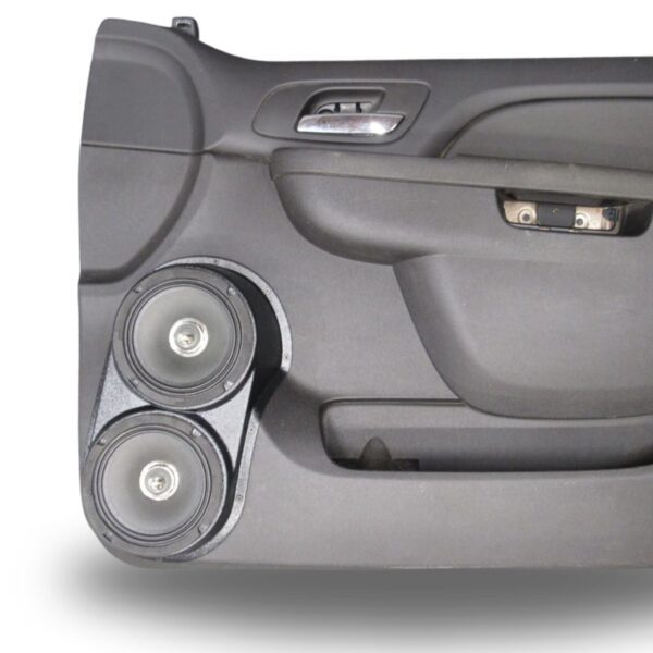 Front Door Custom Speaker Pods for the 2007-2009 Cadillac Escalade Chevrolet Avalanche Tahoe Silverado Suburban GMC Yukon Sierra to hold Dual 6.5 in speakers for car audio installation upgrade