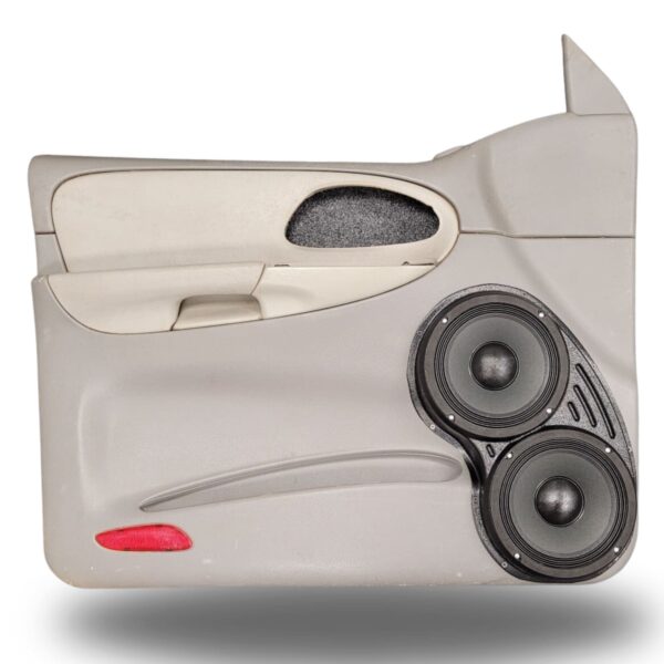 Front Door Custom Speaker Pods for the 2002-2005 Chevrolet Trailblazer to hold Dual 8.0 in speakers for car audio installation upgrade