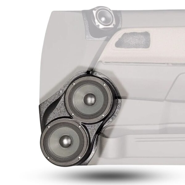 Front Door Custom Speaker Pods for the 2004-2012 Chevrolet Colorado GMC Canyon to hold Dual 6.5 in speakers for car audio installation upgrade