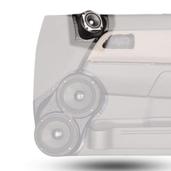 Front Door Custom Speaker Pods for the 2004-2012 Chevrolet Colorado GMC Canyon to hold 3.5 in speakers for car audio installation upgrade