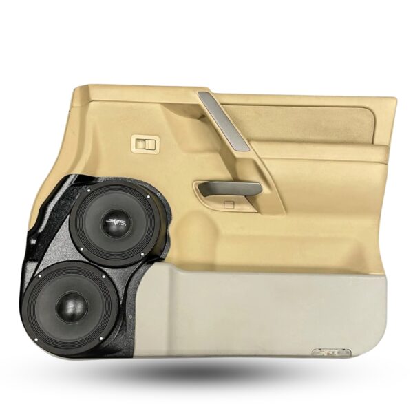 Front Door Custom Speaker Pods for the 2004-2007 Infiniti QX56 Nissan Armada Titan to hold Dual 8.0 in speakers for car audio installation upgrade