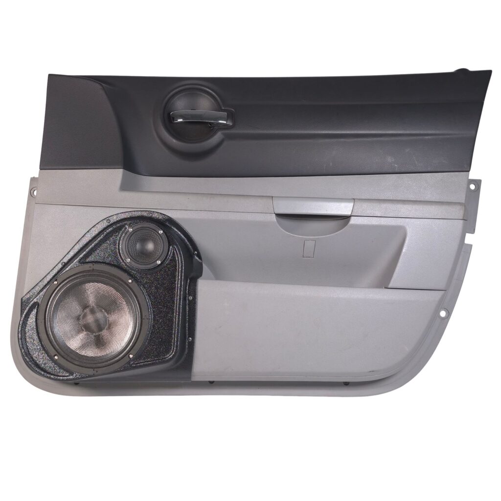 Front Door Custom Speaker Pods for the 2006-2007 Dodge Charger Magnum to hold 8.0 in and 3.5 in  speakers for car audio installation upgrade