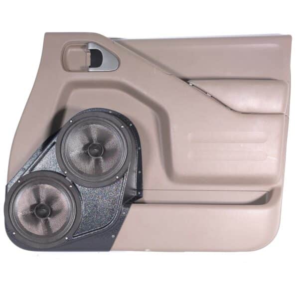 Front Door Custom Speaker Pods for the 2005-2021 Nissan Frontier Pathfinder to hold Dual 8.0 in speakers for car audio installation upgrade