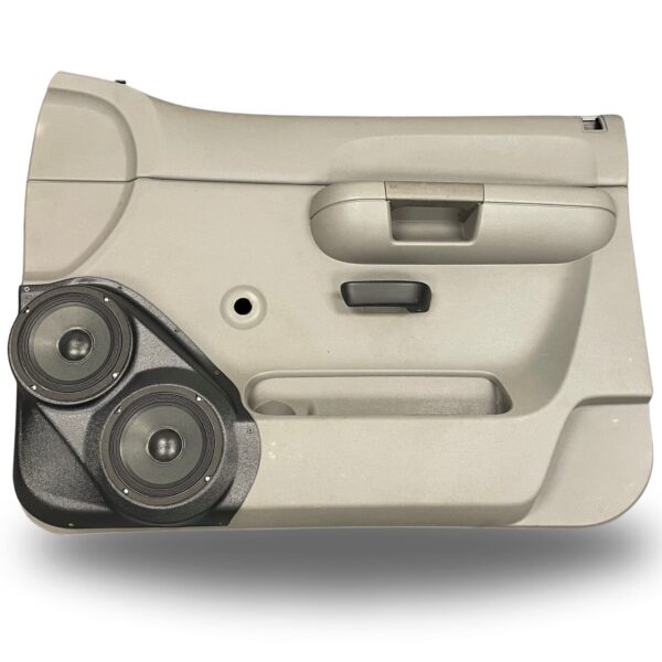Front Door Custom Speaker Pods for the 2007-2009 Chevrolet Silverado GMC Sierra to hold Dual 6.5 in speakers for car audio installation upgrade