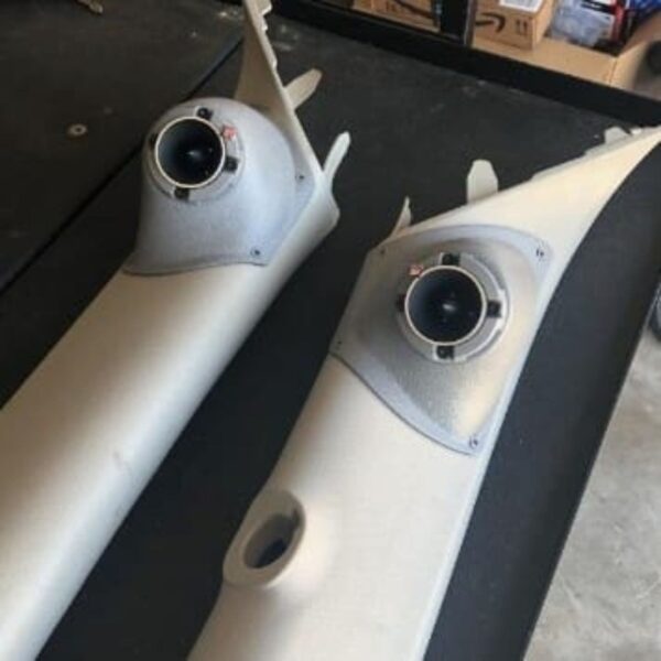 A-Pillar Custom Speaker Pods for the 2007-2009 Cadillac Escalade Chevrolet Avalanche Tahoe Silverado Suburban GMC Yukon Sierra to hold 2.0 in speakers for car audio installation upgrade