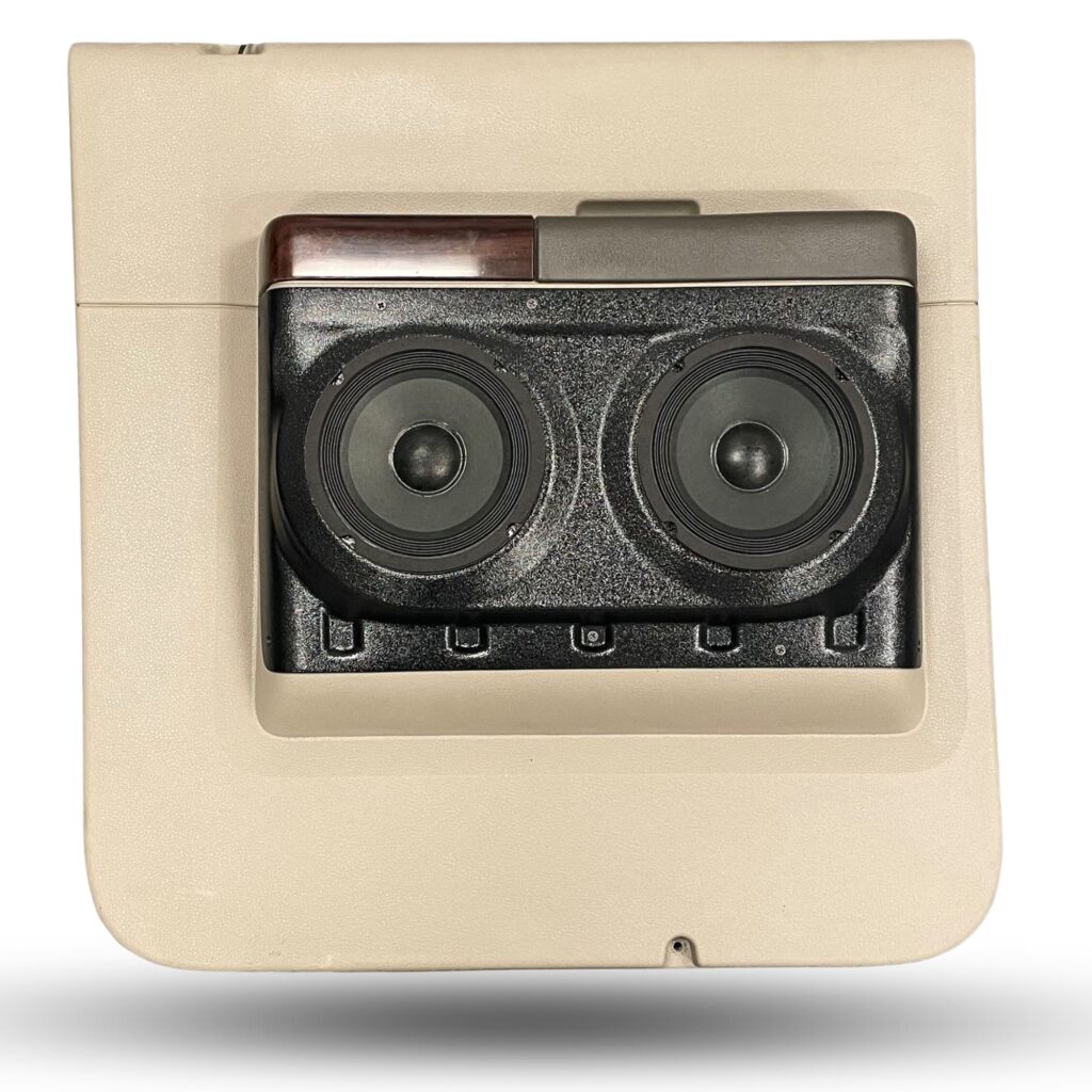 Rear Door Custom Speaker Pods for the 2008-2009 Ford F-250F-350 to hold Dual 6.5 in speakers for car audio installation upgrade