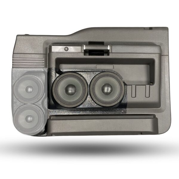 Front Door Custom Speaker Pods for the 2008-2009 Ford F-250F-350 to hold Dual 8.0 in speakers for car audio installation upgrade