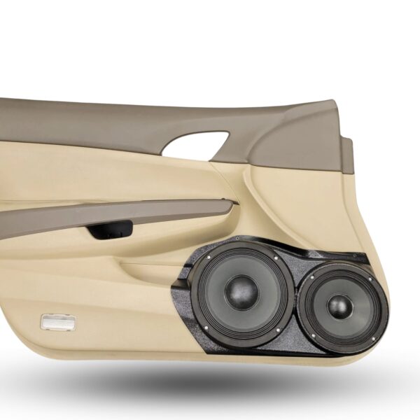 Front Door Custom Speaker Pods for the 2008-2012 Honda Accord to hold 8.0 in and 6.5 in speakers for car audio installation upgrade