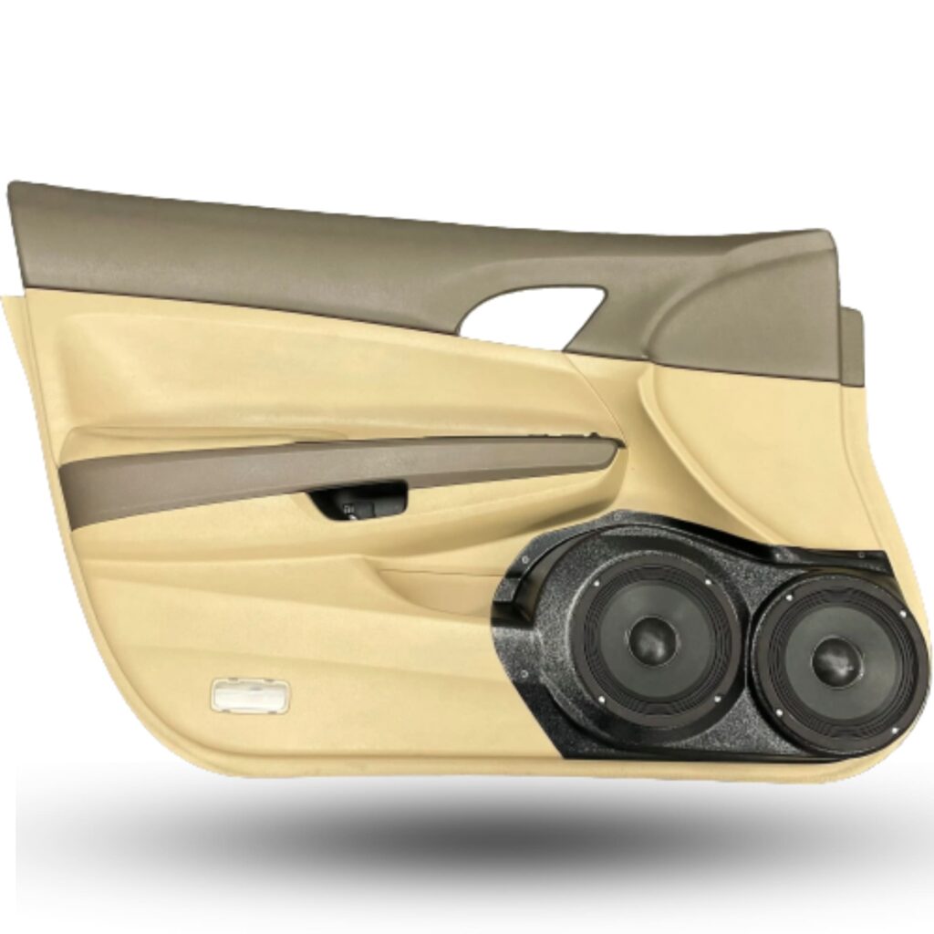 Front Door Custom Speaker Pods for the 2008-2012 Honda Accord to hold Dual 6.5 in speakers for car audio installation upgrade