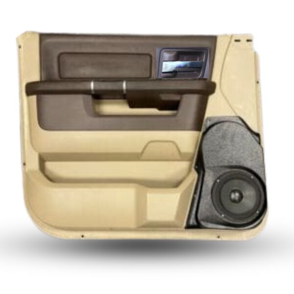 Front Door Custom Speaker Pods for the 2009-2018 Dodge Ram to hold 6.5 in speakers for car audio installation upgrade