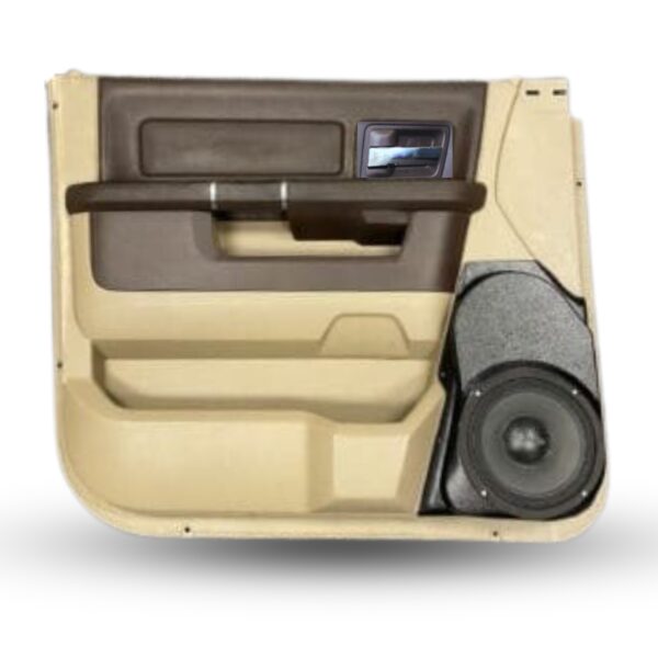 Front Door Custom Speaker Pods for the 2009-2018 Dodge Ram to hold 8.0 in speakers for car audio installation upgrade