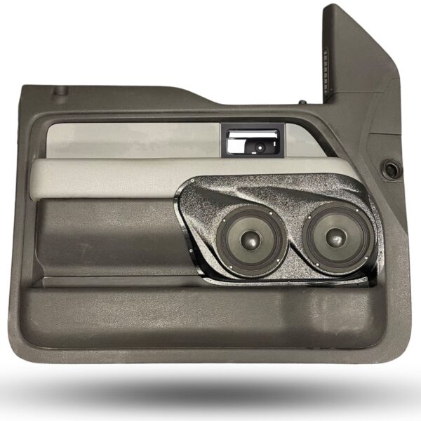 Front Door Custom Speaker Pods for the 2009-2014 Ford F-150 to hold Dual 6.5 in speakers for car audio installation upgrade