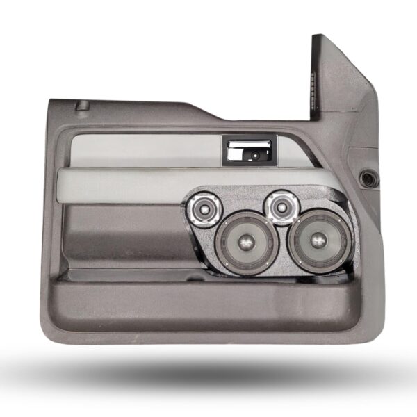 Front Door Custom Speaker Pods for the 2009-2014 Ford F-150 to hold Dual 6.5 in and Dual 3.5 in speakers for car audio installation upgrade