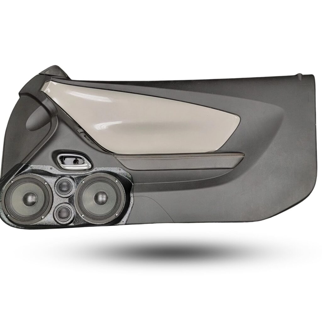 Front Door Custom Speaker Pods for the 2010-2015 Chevrolet Camaro to hold Dual 6.5 in and Dual 2.0 in speakers for car audio installation upgrade