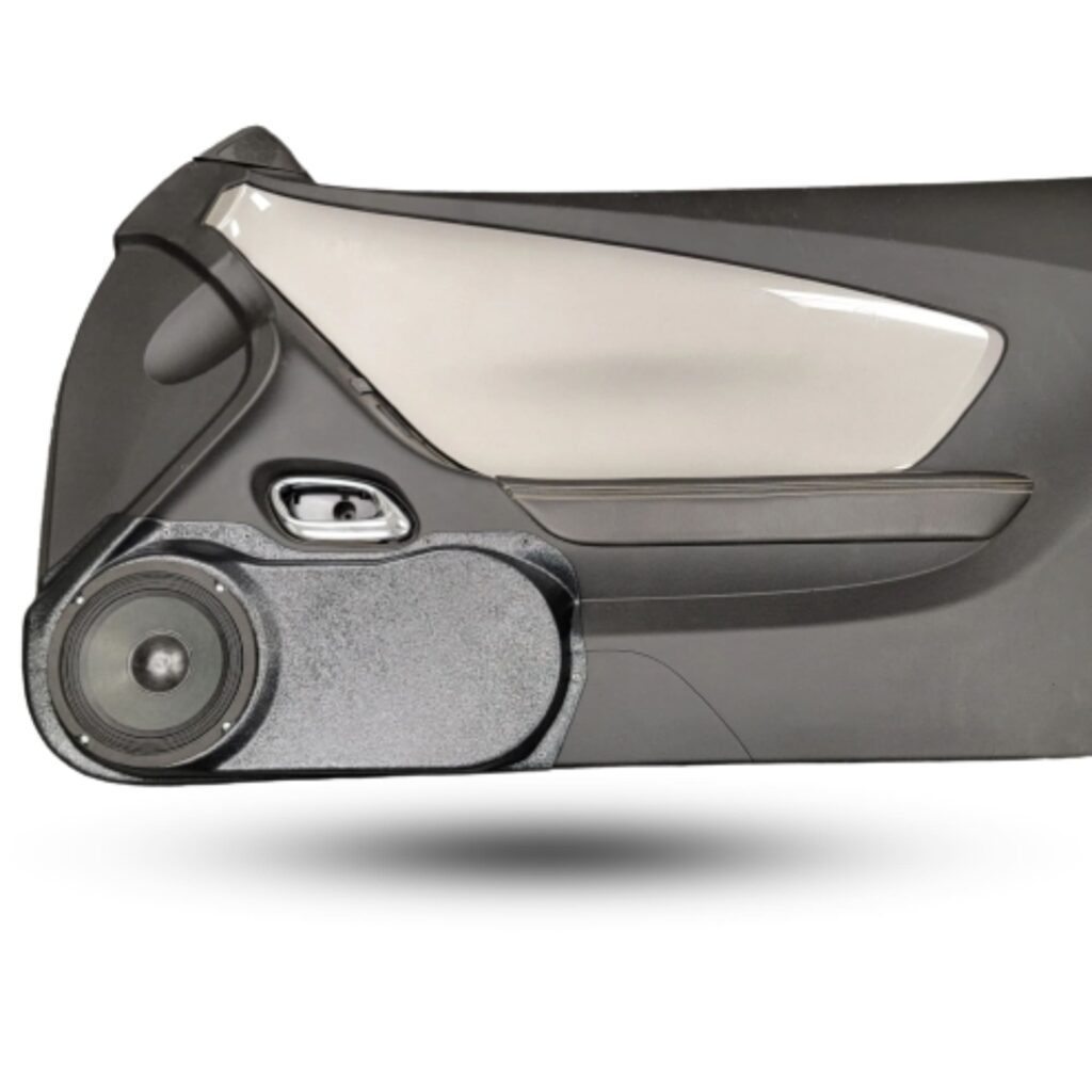 Front Door Custom Speaker Pods for the 2010-2015 Chevrolet Camaro to hold 6.5 in speakers for car audio installation upgrade