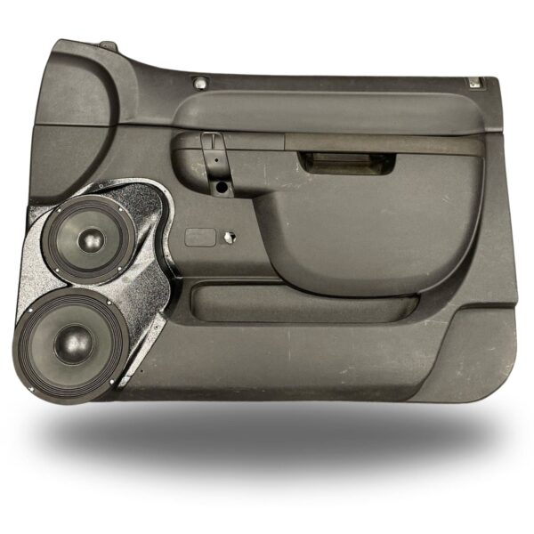 Front Door Custom Speaker Pods for the 2010-2013 Chevrolet Silverado GMC Sierra to hold 8.0 in and 6.5 in speakers for car audio installation upgrade