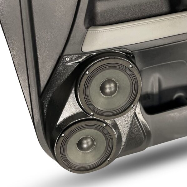 Front Door Custom Speaker Pods for the 2010-2023 Toyota 4Runner to hold Dual 6.5 in speakers for car audio installation upgrade