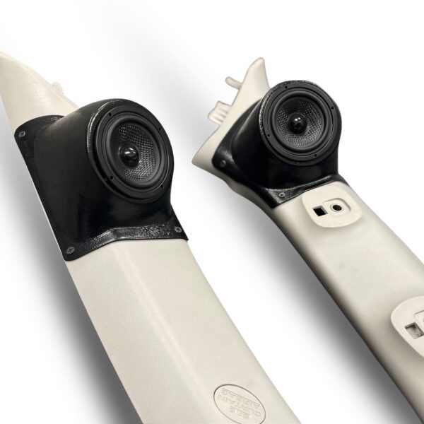 A-Pillar Custom Speaker Pods for the 2010-2023 Toyota 4Runner to hold 3.5 in speakers for car audio installation upgrade