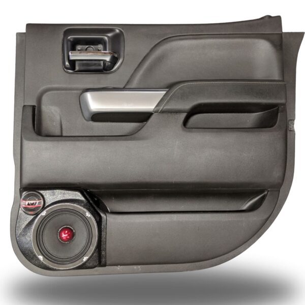 Rear Door Custom Speaker Pods for the 2014-2018 Chevrolet Silverado GMC Sierra to hold 6.5 in and 2.0 in speakers for car audio installation upgrade