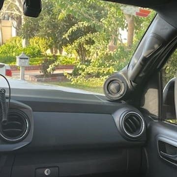 A-Pillar Custom Speaker Pods for the 2016-2023 Toyota Tacoma to hold 3.5 in speakers for car audio installation upgrade