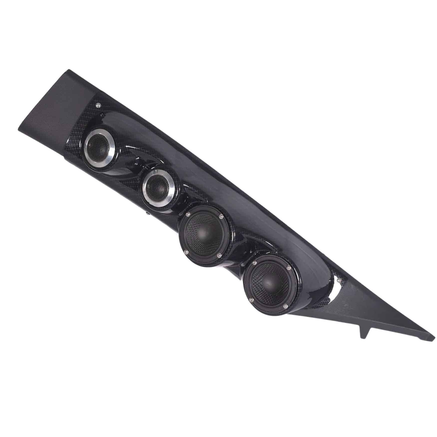 A-Pillar Dual 3.5 in and Dual 2.0 in Speaker Pods for 2019-2023 Chevrolet Silverado GMC Sierra A-Pillar Custom Speaker Pods for the 2019-2023 Chevrolet Silverado GMC Sierra to hold Dual 3.5 in and Dual 2.0 in speakers for car audio installation upgrade