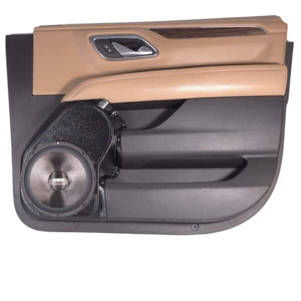 Front Door Custom Speaker Pods for the 2021-2025 Chevrolet Suburban Chevrolet Tahoe GMC Yukon to hold 10.0 in speakers for car audio installation upgrade