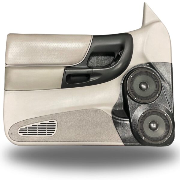 Front Door Custom Speaker Pods for the 1998-2012 Ford Ranger Mazda B-Series to hold Dual 6.5 in speakers for car audio installation upgrade