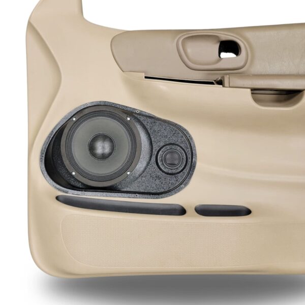 Front Door Custom Speaker Pods for the 1999-2003 Ford F-150 to hold 8.0 in and 2.0 in speakers for car audio installation upgrade