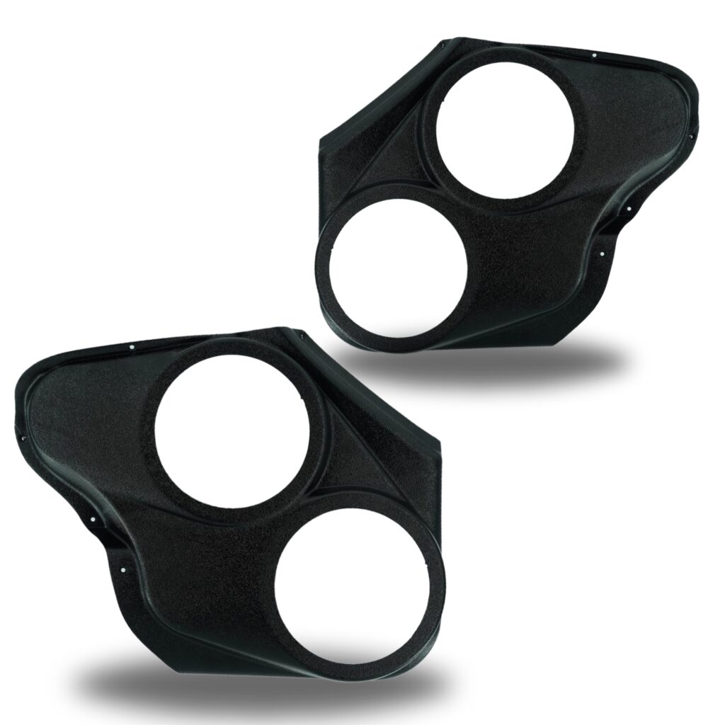 Front Door Custom Speaker Pods for the 2006-2015 Chevrolet Impala to hold Dual 6.5 in speakers for car audio installation upgrade