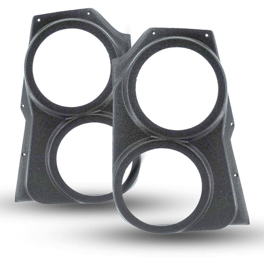 Front Door Custom Speaker Pods for the 2009-2018 Dodge Ram to hold Dual 6.5 in speakers for car audio installation upgrade