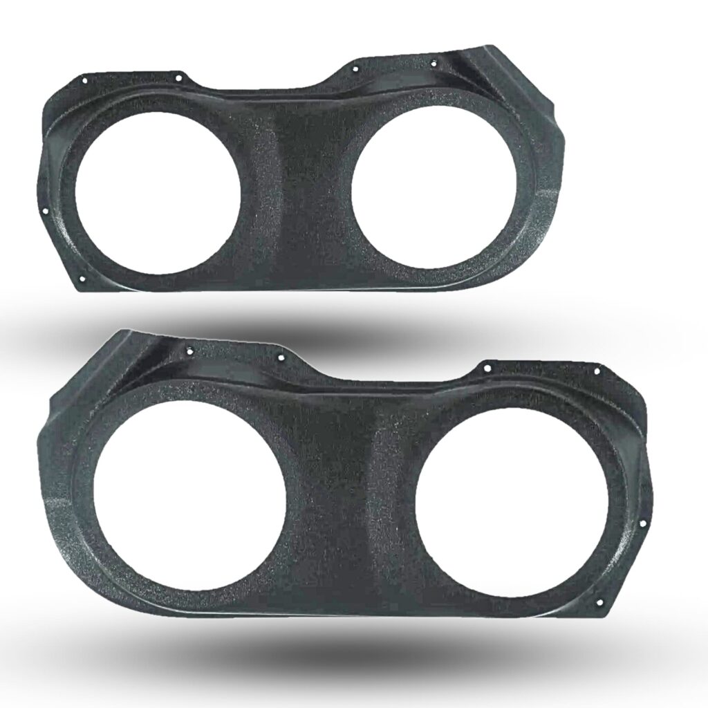 Front Door Custom Speaker Pods for the 2010-2015 Chevrolet Camaro to hold Dual 6.5 in speakers for car audio installation upgrade