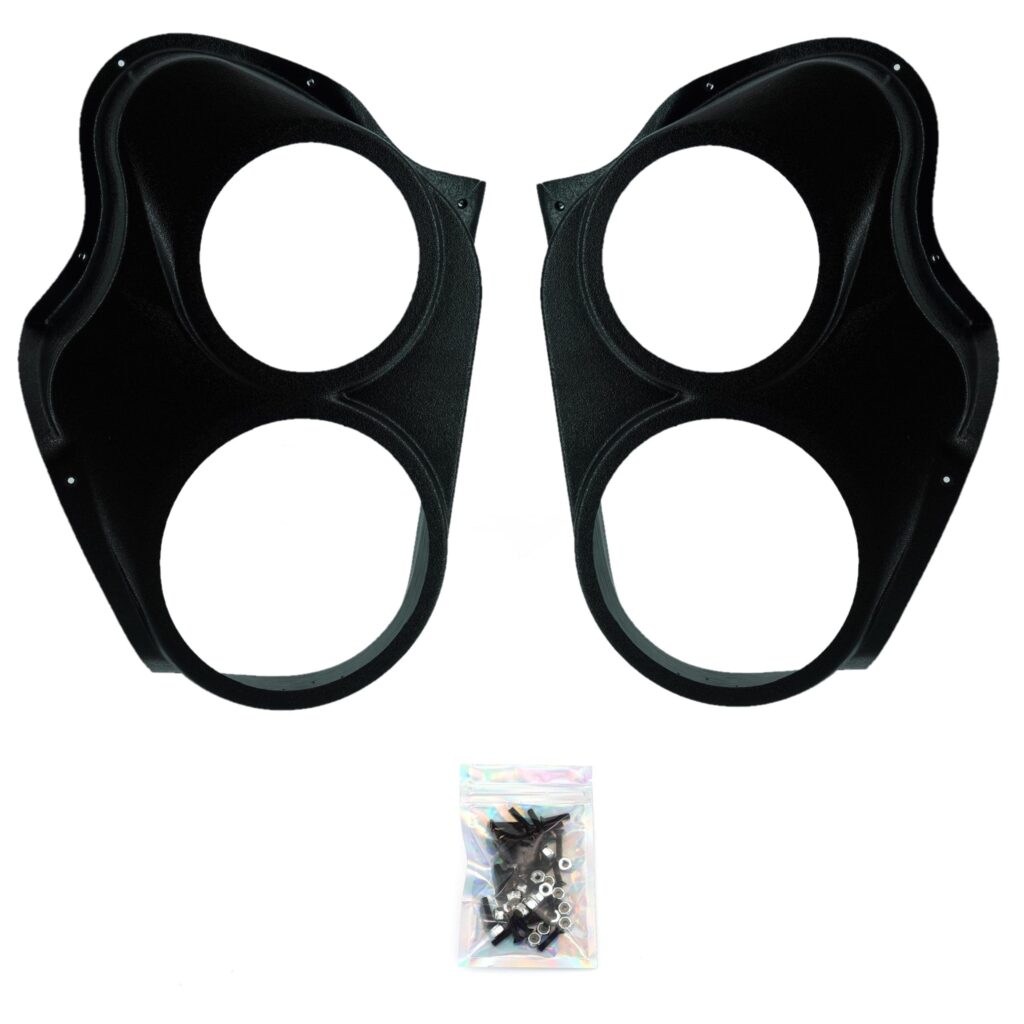 Front Door Custom Speaker Pods for the 2010-2013 Chevrolet Silverado GMC Sierra to hold 8.0 in and 6.5 in speakers for car audio installation upgrade