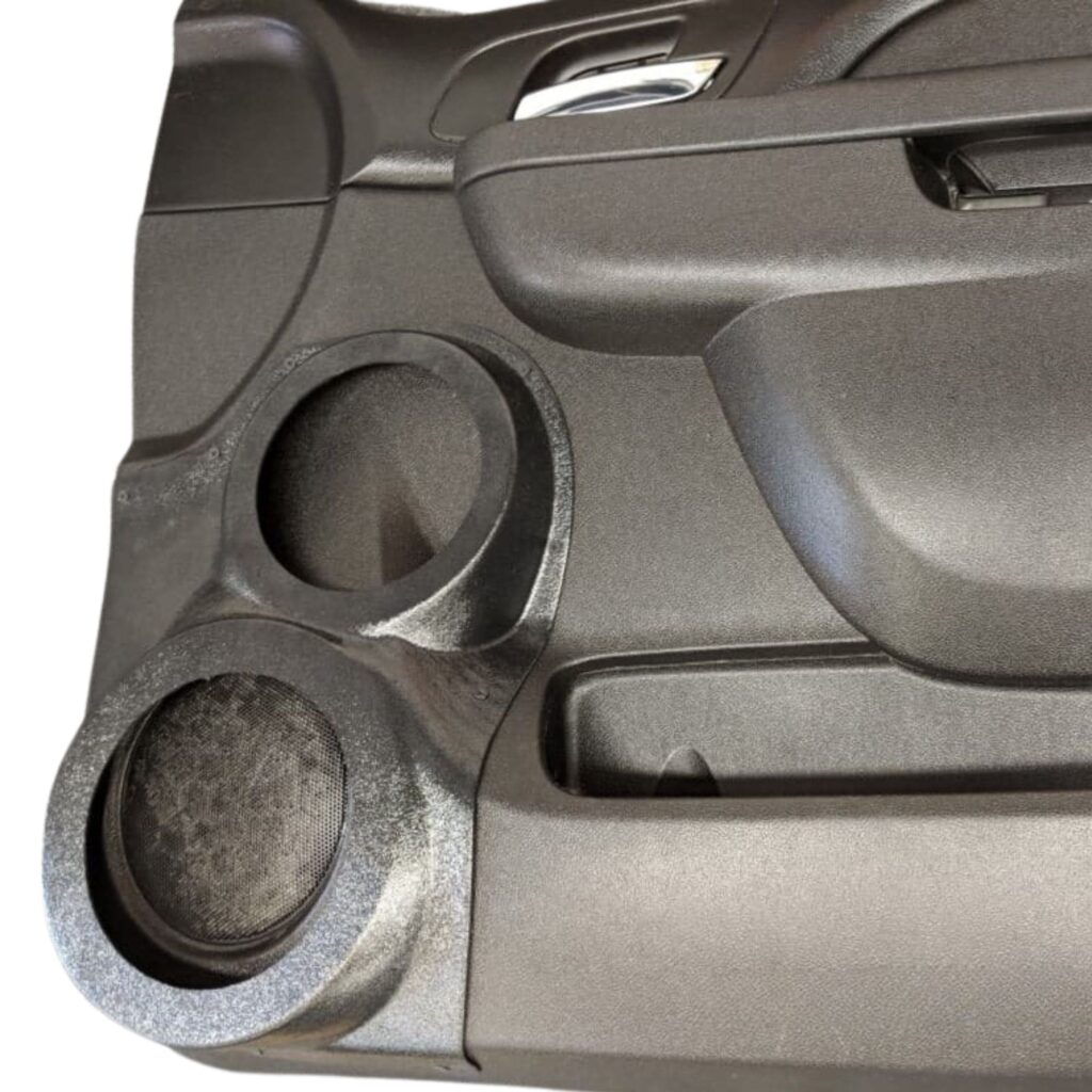 Front Door Custom Speaker Pods for the 2007-2009 Cadillac Escalade Chevrolet Avalanche Tahoe Silverado Suburban GMC Yukon Sierra to hold 8.0 in and 6.5 in speakers for car audio installation upgrade