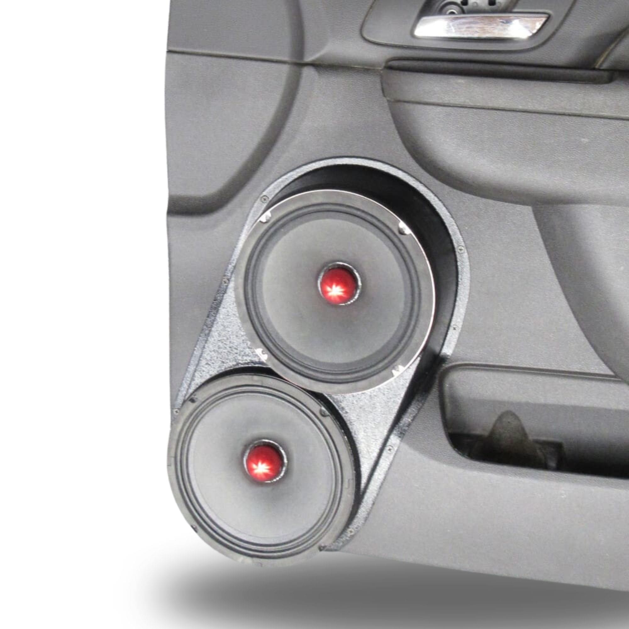 Front Door Dual 8.0 in Speaker Pods for 2007-2009 Cadillac Escalade Chevrolet Avalanche Tahoe Silverado Suburban GMC Yukon Sierra Front Door Custom Speaker Pods for the 2007-2009 Cadillac Escalade Chevrolet Avalanche Tahoe Silverado Suburban GMC Yukon Sierra to hold Dual 8.0 in speakers for car audio installation upgrade