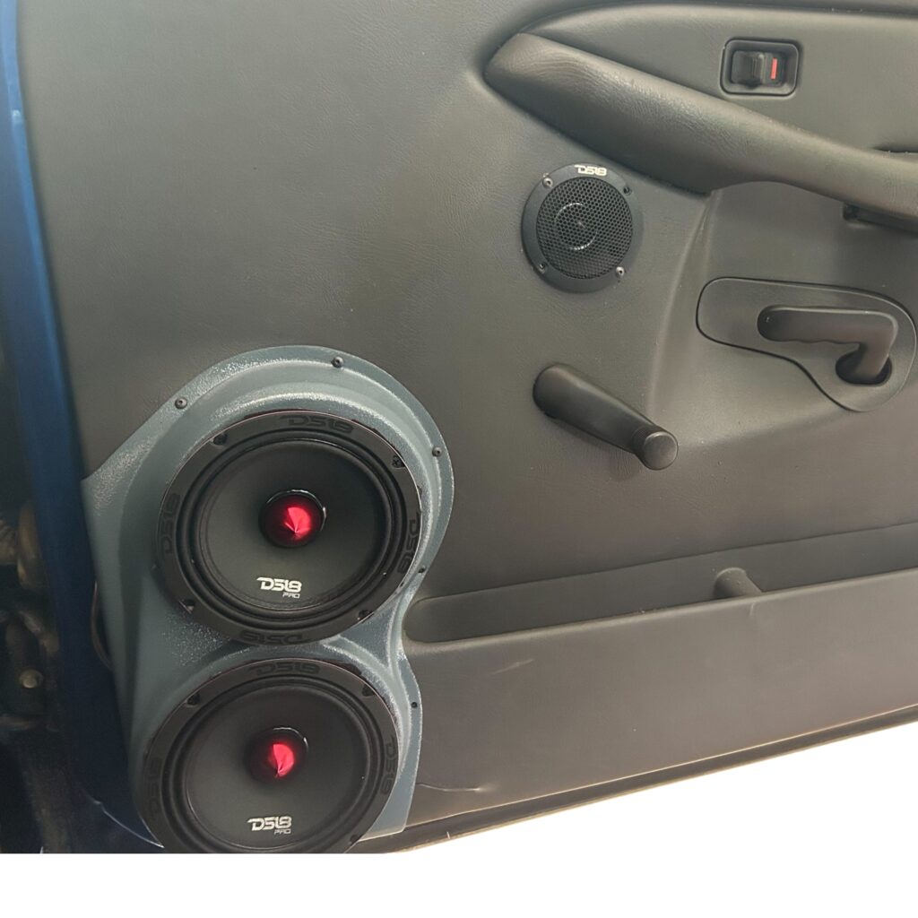 Front Door Custom Speaker Pods for the 2000-2006 Chevrolet Silverado GMC Sierra to hold Dual 6.5 in  speakers for car audio installation upgrade