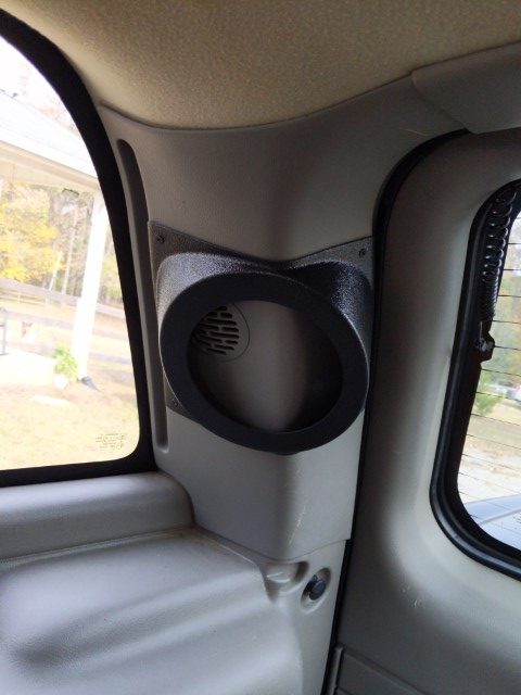 Rear D-Pillar Custom Speaker Pods for the 2000-2006 Cadillac Escalade Chevrolet Avalanche Silverado Tahoe Suburban GMC Sierra Yukon to hold 6.5 in speakers for car audio installation upgrade