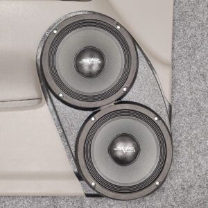 Front Door Custom Speaker Pods for the 2002-2005 GMC Envoy to hold Dual 8.0 in speakers for car audio installation upgrade