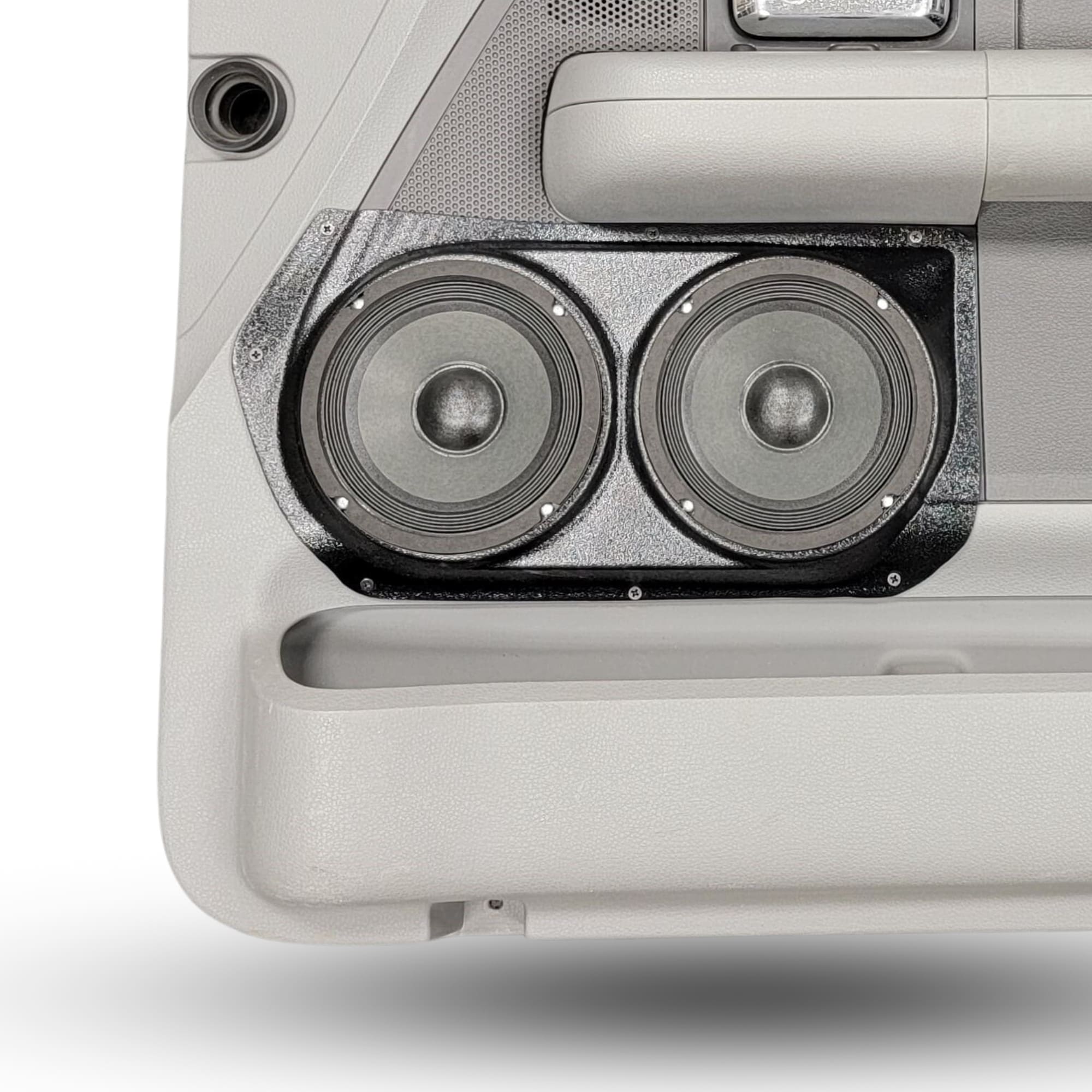 Custom Speaker Pods Dual 6.5" Speaker Pods for 2004-2008 Ford F150 center ortho Speaker Upgrade for the Front Door of your 2004-2008 Ford F150. Easy installation of a Dual 6.5" Midrange for the most powerful car stereo possible.