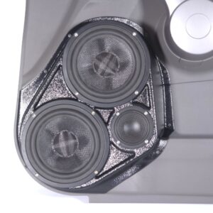 Front Door Custom Speaker Pods for the 2007-2011 Honda CRV to hold Dual 6.5 in and 3.5 in speakers for car audio installation upgrade