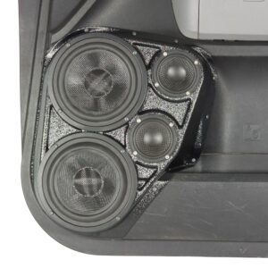 Front Door Custom Speaker Pods for the 2008-2022 Toyota Sequoia Tundra to hold Dual 6.5 in and Dual 3.5 in speakers for car audio installation upgrade