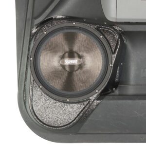 Front Door Custom Speaker Pods for the 2008-2022 Toyota Sequoia Tundra to hold 10.0 in speakers for car audio installation upgrade