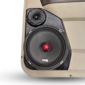 Rear Door Custom Speaker Pods for the 2009-2018 Dodge Ram to hold 8.0 in and 3.5 in speakers for car audio installation upgrade