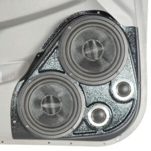 Front Door Custom Speaker Pods for the 2009-2015 Toyota Tacoma to hold Dual 6.5 in and Dual 2.0 in speakers for car audio installation upgrade