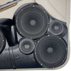 Front Door Custom Speaker Pods for the 2015-2020 Chevrolet Suburban Chevrolet Tahoe GMC Yukon to hold Dual 8.0 in and Dual 3.5 in speakers for car audio installation upgrade