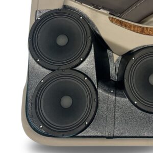 Rear Door Custom Speaker Pods for the 2015-2020 Chevrolet Suburban Chevrolet Tahoe GMC Yukon to hold Dual 8.0 in speakers for car audio installation upgrade