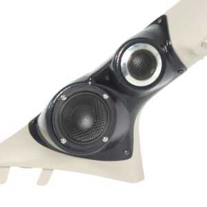 A-Pillar Custom Speaker Pods for the 2019-2023 Ford Ranger to hold 3.5 in and 2.0 in speakers for car audio installation upgrade